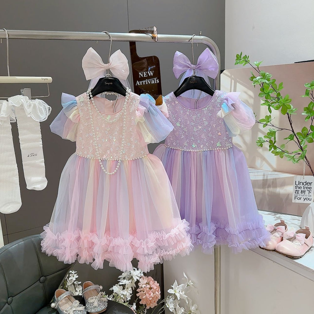 Girls' summer dress  new style little girl tulle skirt baby girl sleeveless tank princess dress