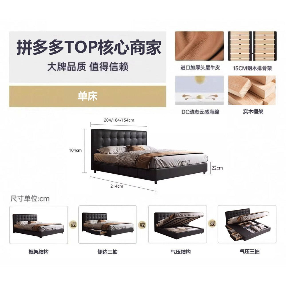 Big tree island home french retro storage waffle grids bed master bedroom bed italian light luxury black medieval style bed high box