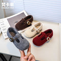 Vancahao girls' retro mary jane princess shoes - new autumn/winter  collection - kids' flat single strap mary janes