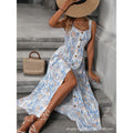 Women's printed dress  summer flowy a-line loose snow white new european and american style