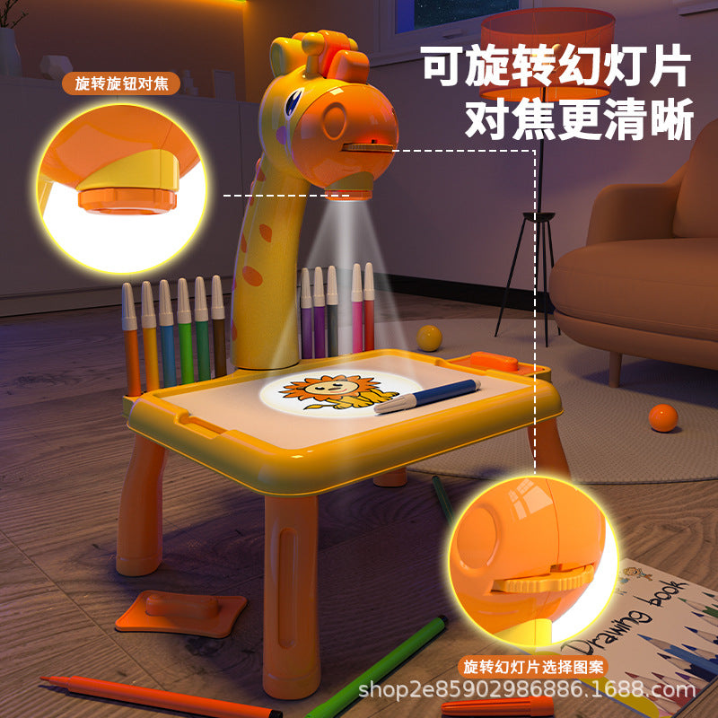Children's projection drawing board - large size educational learning table for early childhood development - doodle, write, and draw toy for boys and girls