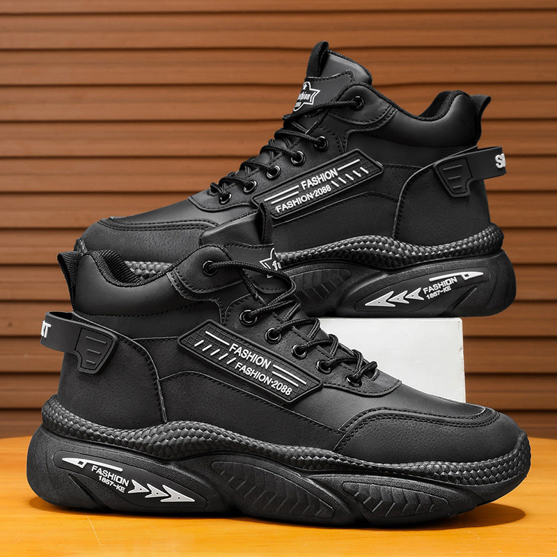Boots men's shoes 2025 spring new arrivalretro british outdoor wear-resistant work labor protection high-top sports dad shoes