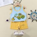 Kids' tank top set - summer new arrival: pure cotton girls' shorts outfit, korean style sleeveless set for baby boys and girls