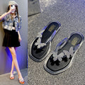 Women's flip-flops: new summer collection - butterfly crystal clear flip-flops, outdoor wear, non-slip, durable, thong sandals