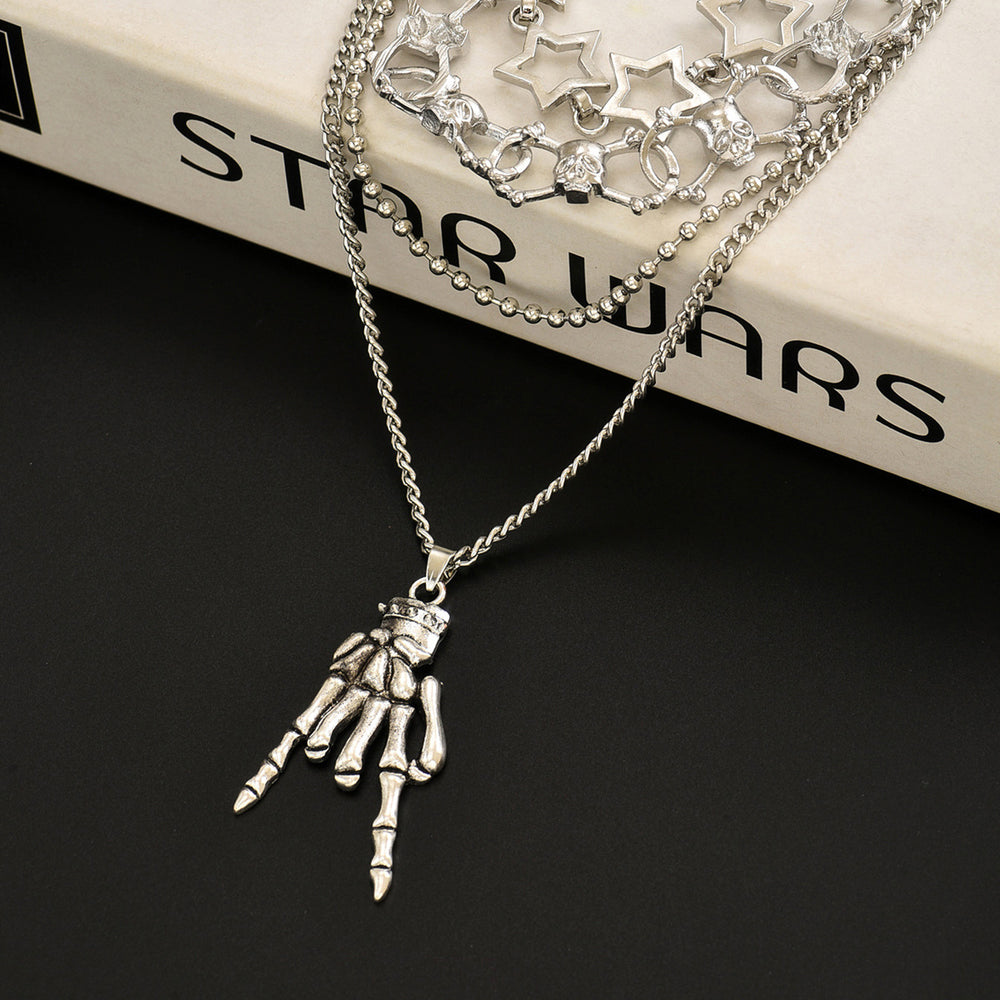 Wholesale fashion jewelry necklaces: european & american style, cross-border accessories for women - halloween skull finger hip hop necklace