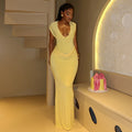 European and american women's clothing  autumn new sweet and fresh deep v-neck high-waisted slimming bodycon maxi dress