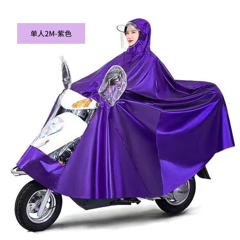 Heavy-duty raincoat poncho for electric bikes, motorcycles, and scooters - outdoor portable full body rain protection - single or double - pvc material