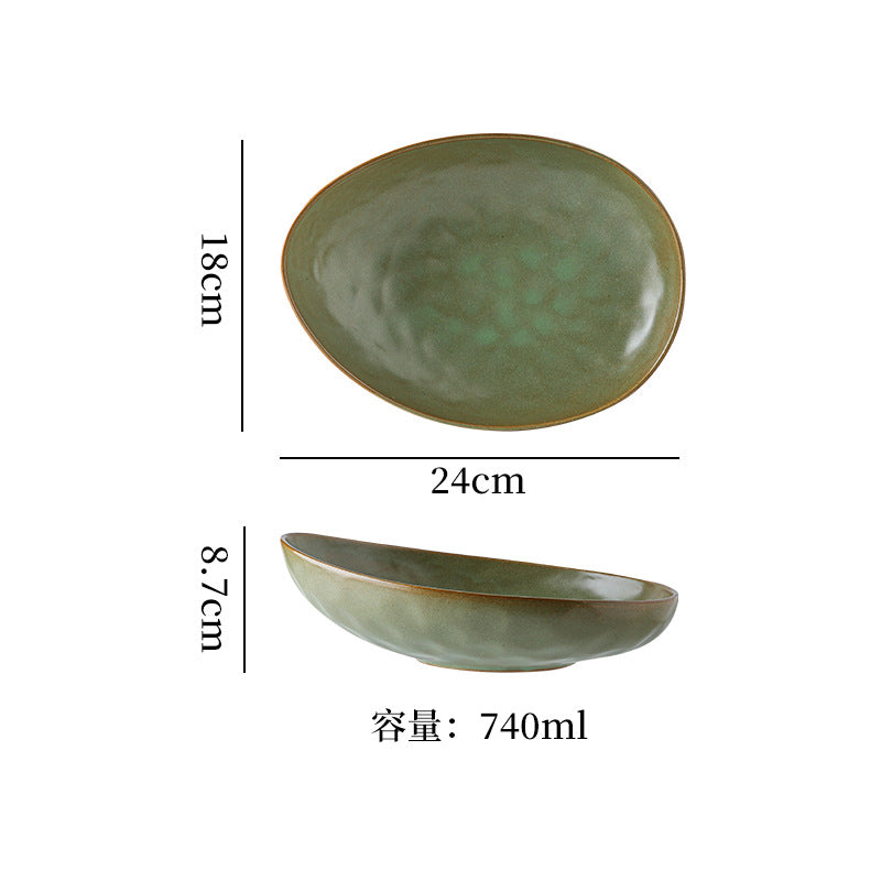 Japanese retro stoneware ceramic tableware restaurant hotel business dessert bowl soup bowl pasta bowl good-looking kiln bowl