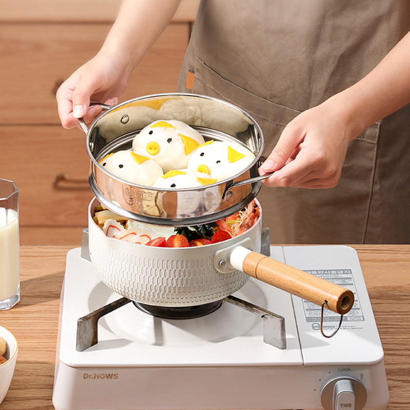 Stainless steel 304 steamer steamed buns kitchen utensils 18/20/22cm snow flat pot matching steamer manufacturer wholesale