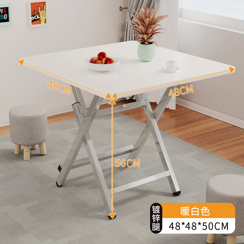 Foldable table dining table for home small table outdoor portable stall small apartment rental house simple dining square table