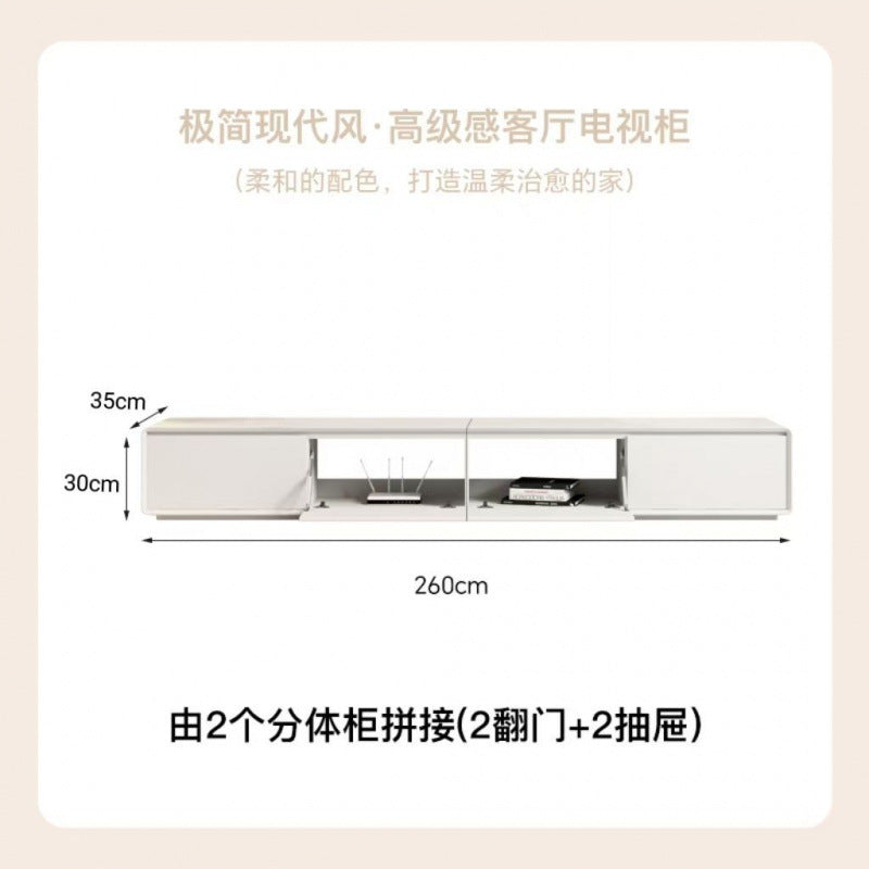 Coffee table TV cabinet floor simple modern router Nordic bedroom living room TV cabinet back hollow threading hole