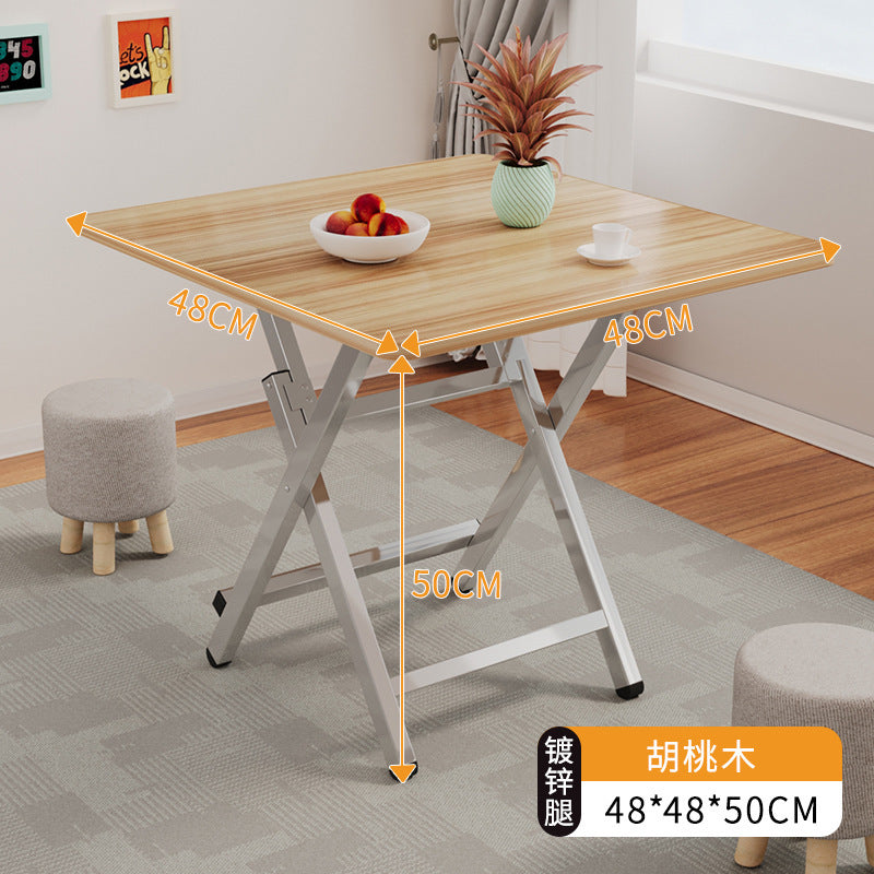 Foldable table dining table for home small table outdoor portable stall small apartment rental house simple dining square table