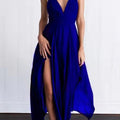 cross-border  summer european and american style women's camisole v-neck asymmetrical hem sexy maxi dress