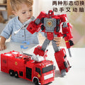 Kids' alloy transforming robot fire truck series: autobots, helicopters, police cars, and motorcycle model toys
