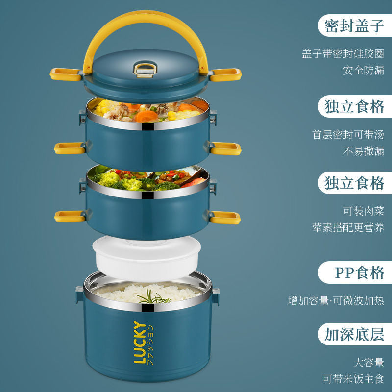 Insulated lunch box for office workers, extra long insulated lunch bucket, stainless steel insulated bucket bag, lunch box, lunch box for female students