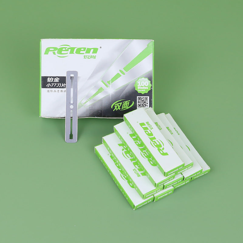 Ruiteman small 77 blade stainless steel razor blades - classic manual shaving razor for beauty salons and barber shops