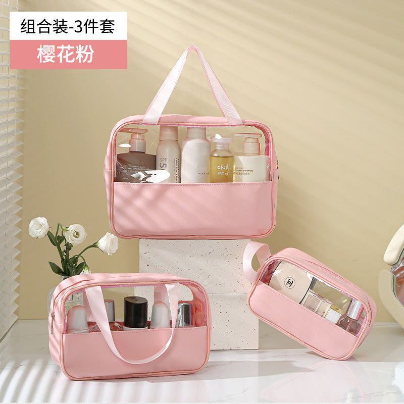 Yulang portable cosmetic bag three-piece set portable large-capacity travel bath storage bag waterproof swimming toilet bag