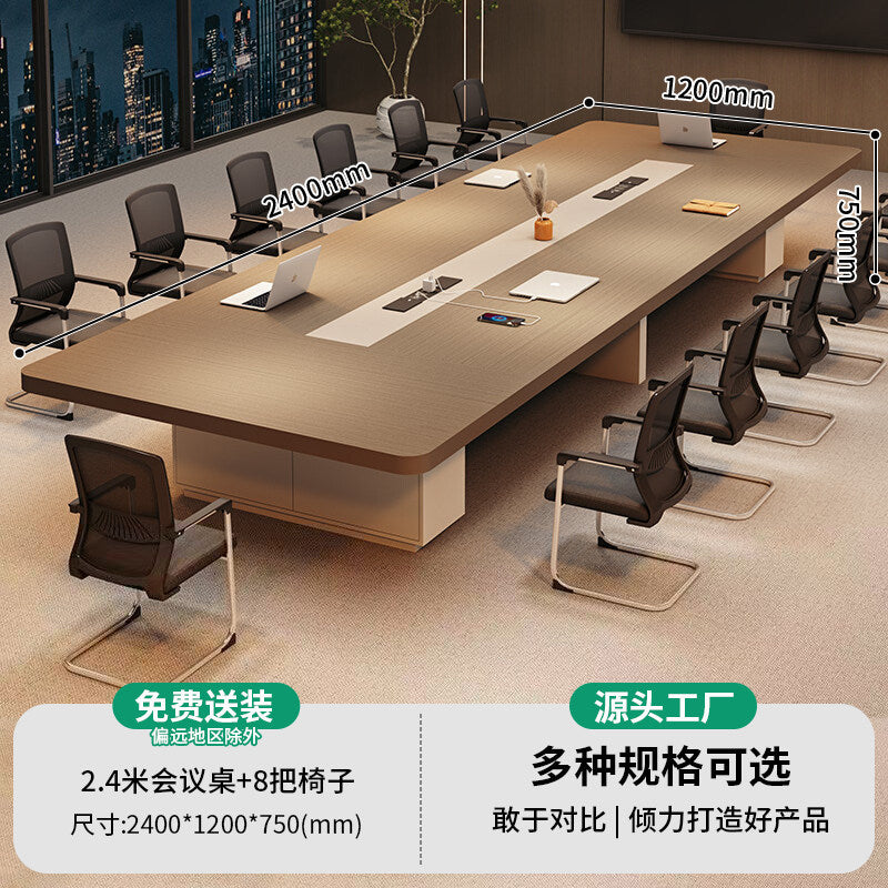 Saint li large conference table, modern minimalist meeting room table and chair set, long table for staff training