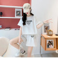 Girls' casual activewear set -  summer new fashion, stylish student outfit, girls' round neck short sleeve two-piece set