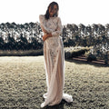 spring new arrivals: european and american style women's elegant party & wedding dresses - round neck, long sleeve, printed, open back lace dress
