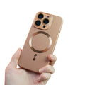 Suitable for apple 17 magnetic phone case crystal lens iphone14 creative heat dissipation four corners silicone anti-fall new style