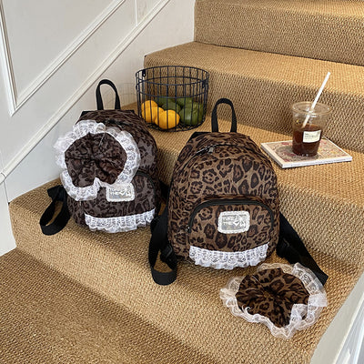 2025 new autumn/winter leopard print backpack - stylish design, includes hair accessory, commuter-ready, trendy & spacious crossbody bag