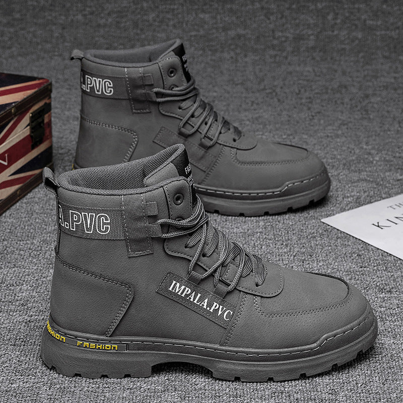 Men's safety shoes 2025 new waterproof non-slip work shoes for men, spring athletic high-top martin boots
