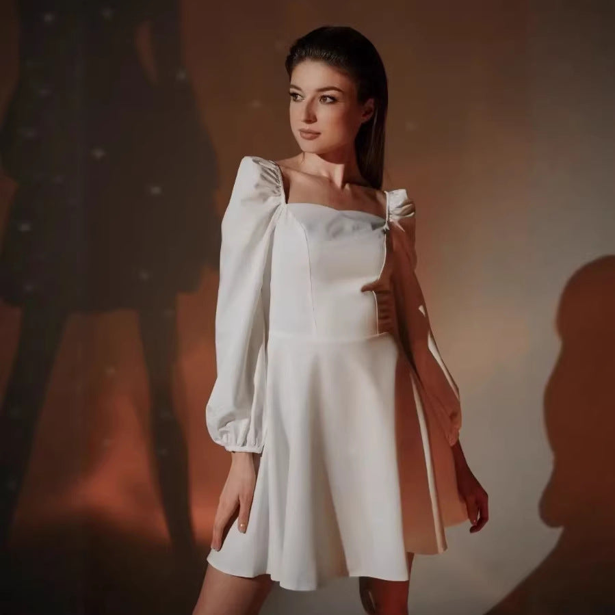 spring/autumn new arrivals: european and american style white dress - perfect for cross-border  sales (tenu)