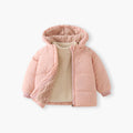 Children's fall and winter outerwear  new fashion baby boys and girls warm tops winter outdoor fleece-lined hooded cotton jackets