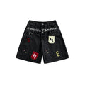 European and american style women's denim shorts - vintage american retro letter patch double-layer waistband loose fit streetwear hip-hop denim shorts