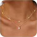 European and american electroplated gold brass small round diamond necklace circle zircon pendant jewelry minimalist versatile necklace