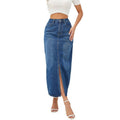 Export denim skirt new arrivalfashion slit whisker denim skirt washed horse denim skirt
