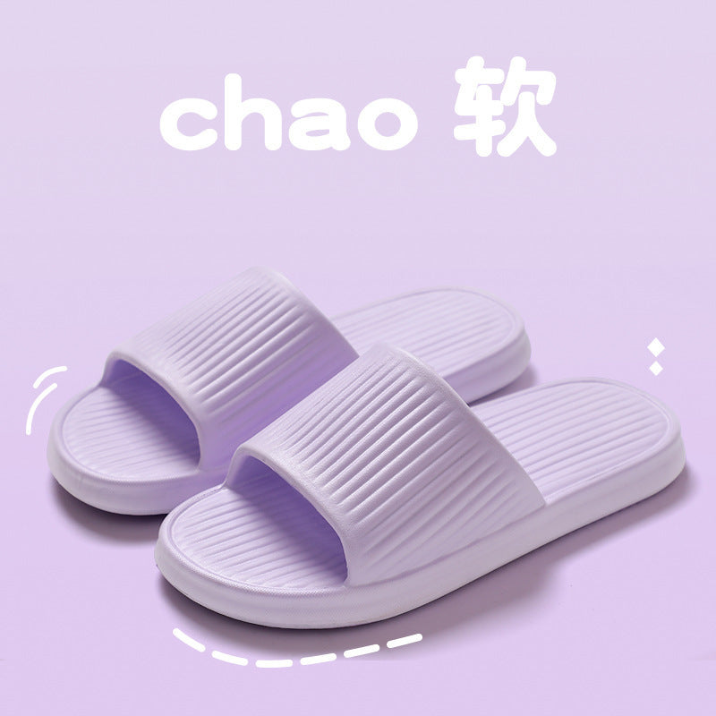 New korean style solid color eva slippers - summer indoor home slides for men and women, couple's bathroom non-slip sandals