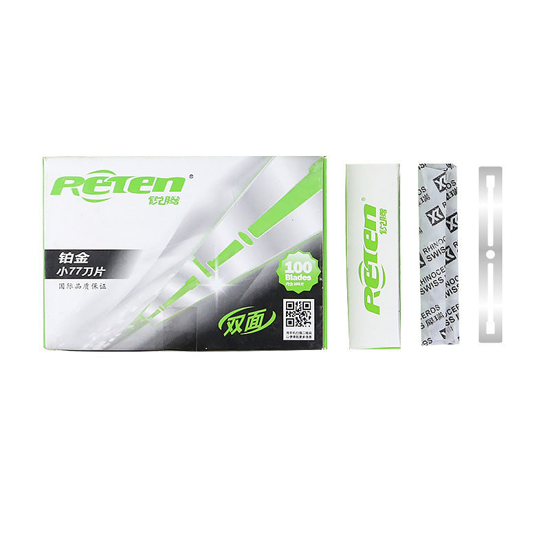 Ruiteman small 77 blade stainless steel razor blades - classic manual shaving razor for beauty salons and barber shops
