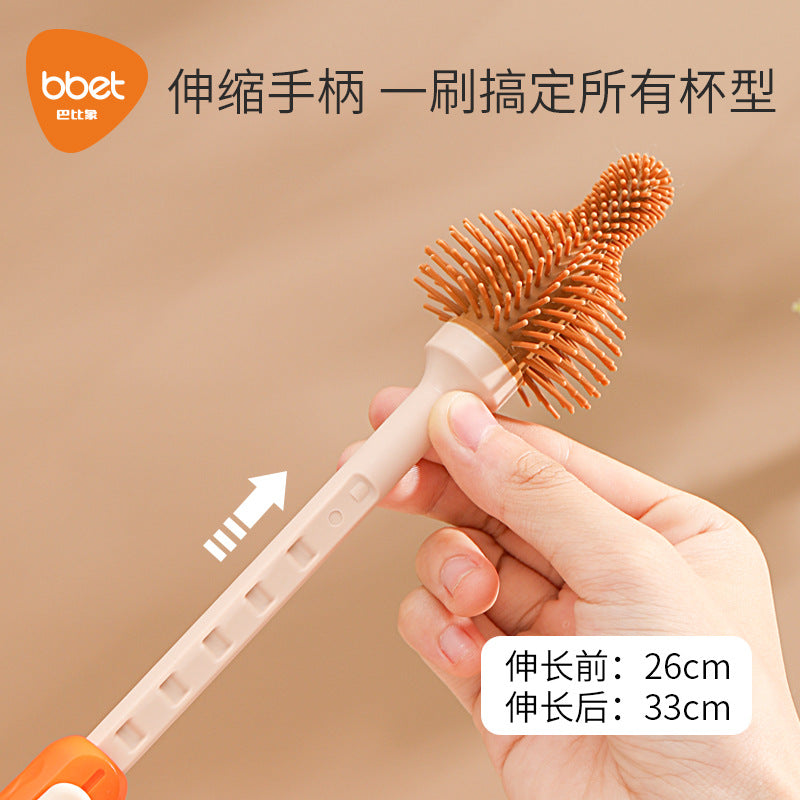Baby pacifier brush silicone bottle brush straw brush rotating bottle brush cleaning brush washing brush set - customizable