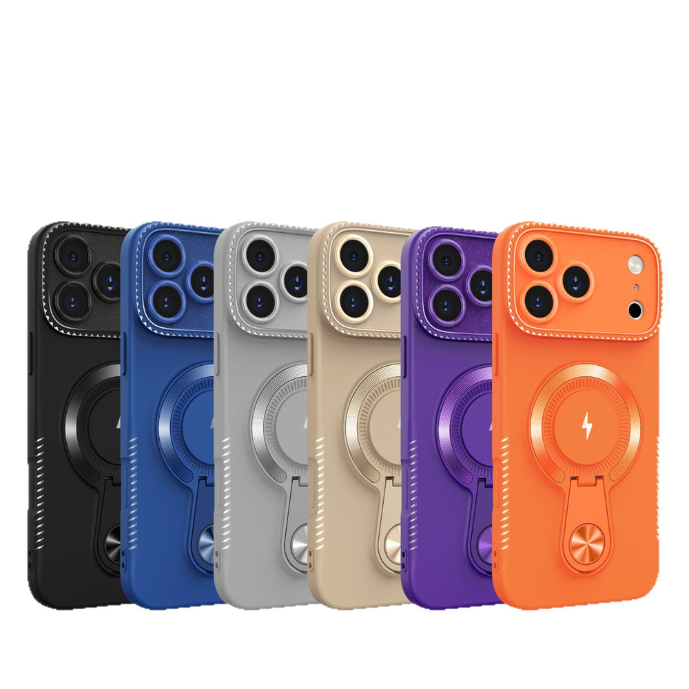 Small tail bracket magnetic suction case suitable for iphone17promax mobile phone case new large window apple 16 anti-fall