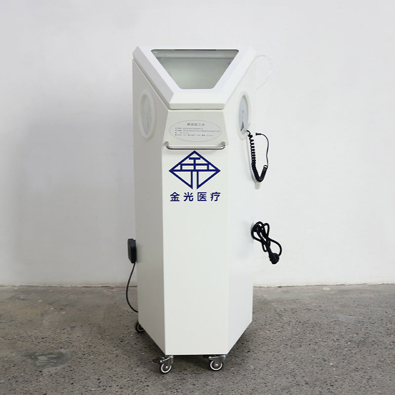 Dental technician table shadowless mobile console sandblasting machine grinding machine vacuum cleaner dust box integrated workbench