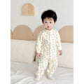 Baby cotton romper - newborn long sleeve bodysuit - autumn baby crawling suit