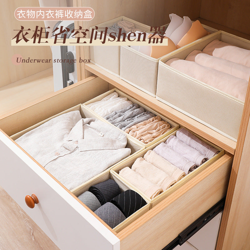 Customized non-woven storage box three-piece set six-piece set drawer grid sorting storage clothing pants fabric folding