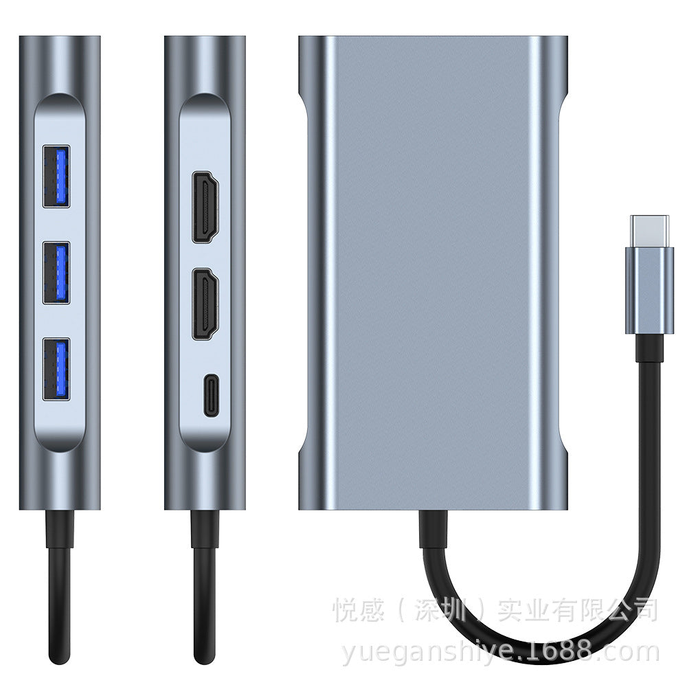 new product multi-screen simultaneous display and different display mst converter type-c docking station dual high-definition eight-in-one docking station