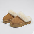 Women's fuzzy slippers - new 2026 autumn/winter collection: thick-soled snow boots, fleece-lined closed-toe half slippers, outdoor cotton shoes