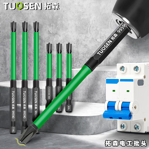 Tuosen Hand Drill Batch Head Cross Strong Magnetic Hexagonal Shank Screwdriver Head Socket Empty Open Panel Switch Electrical Batch Head