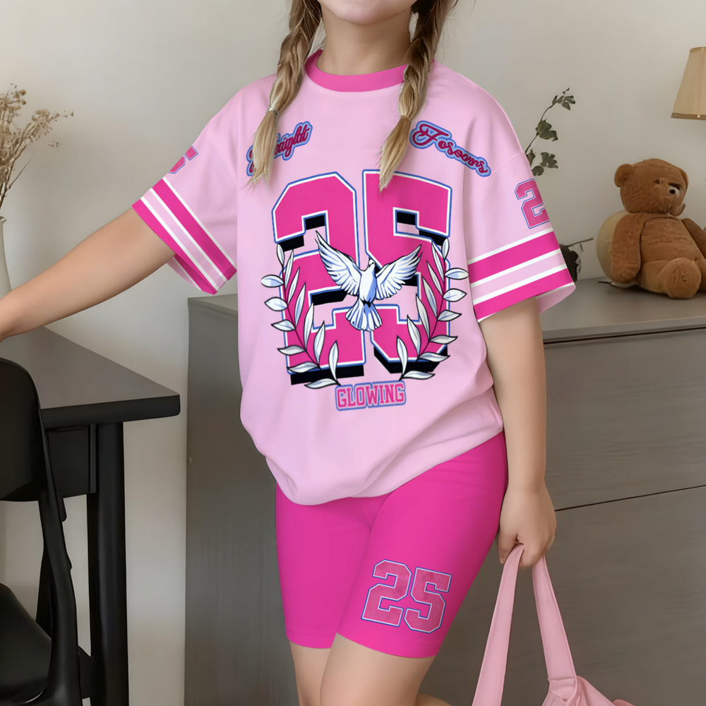 Wholesale children's clothing: versatile t-shirt and shorts set - 25 number element kids' two-piece outfit, ready stock & direct supply