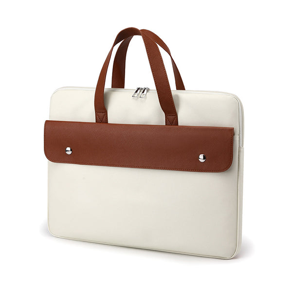 Wholesale new 15.6-inch solid color laptop bag 14-inch notebook bag color matching portable document briefcase