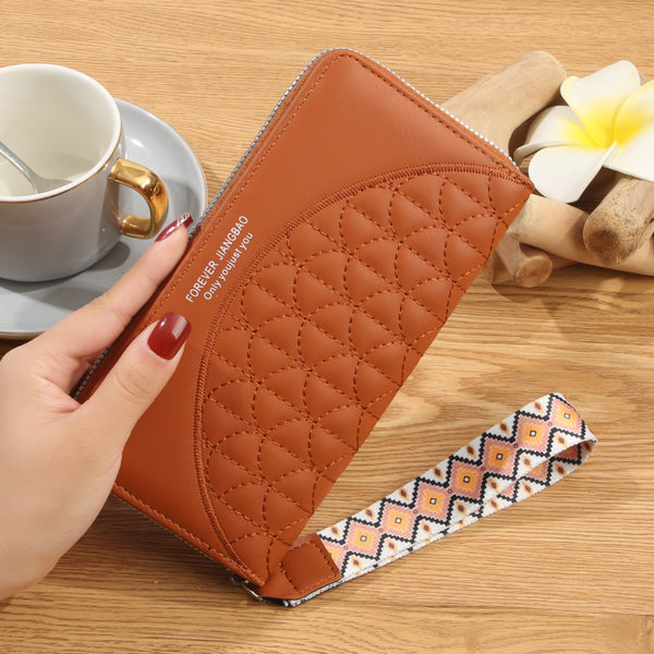 Source Factory Women's Wallet Women's Long Women's Clutch Bag Korean Version Mobile Phone Bag Single Zipper Wallet Large Capacity Card Bag