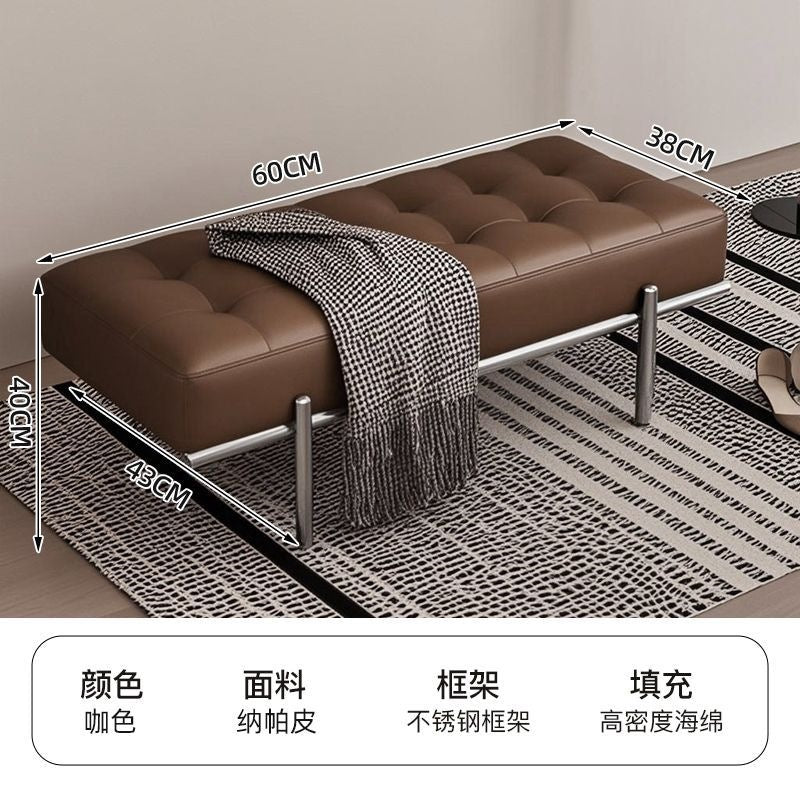 Shoe-changing stool at the door, can be used as a home entrance, pull-out bench, sofa stool, bed end stool, accessible luxury leather stool, living room