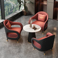 Luxury office business negotiation single sofa chair, negotiation table and four chairs, small round table negotiation table and chair set