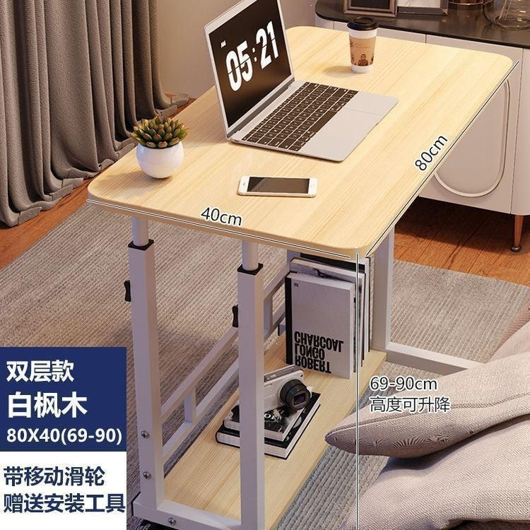For homelazycasual small table bedroom dormitory simple student desk movable bedside table adjustable computer desk
