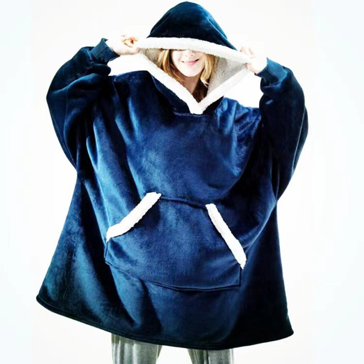 Lazy pullover pajamas, heattech clothing, cashmere tv blanket, hugging hoodie, cold-proof heattech nightgown, home clothes