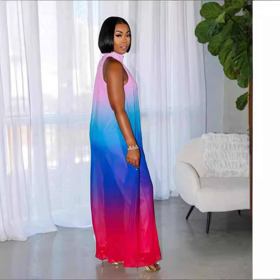 Amazon fashion women's sleeveless halter gradient loose jumpsuit - new summer  collection (us & europe)